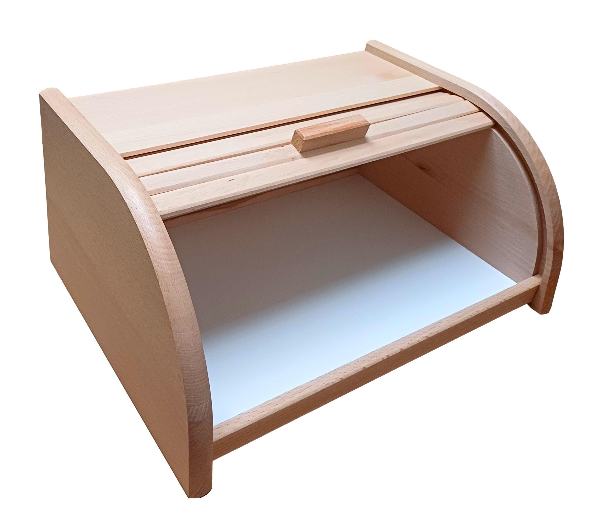 Contenitore per il pane in legno con chiusura a serranda per conservare il pane in cucina, Legno, Raw Wood, large