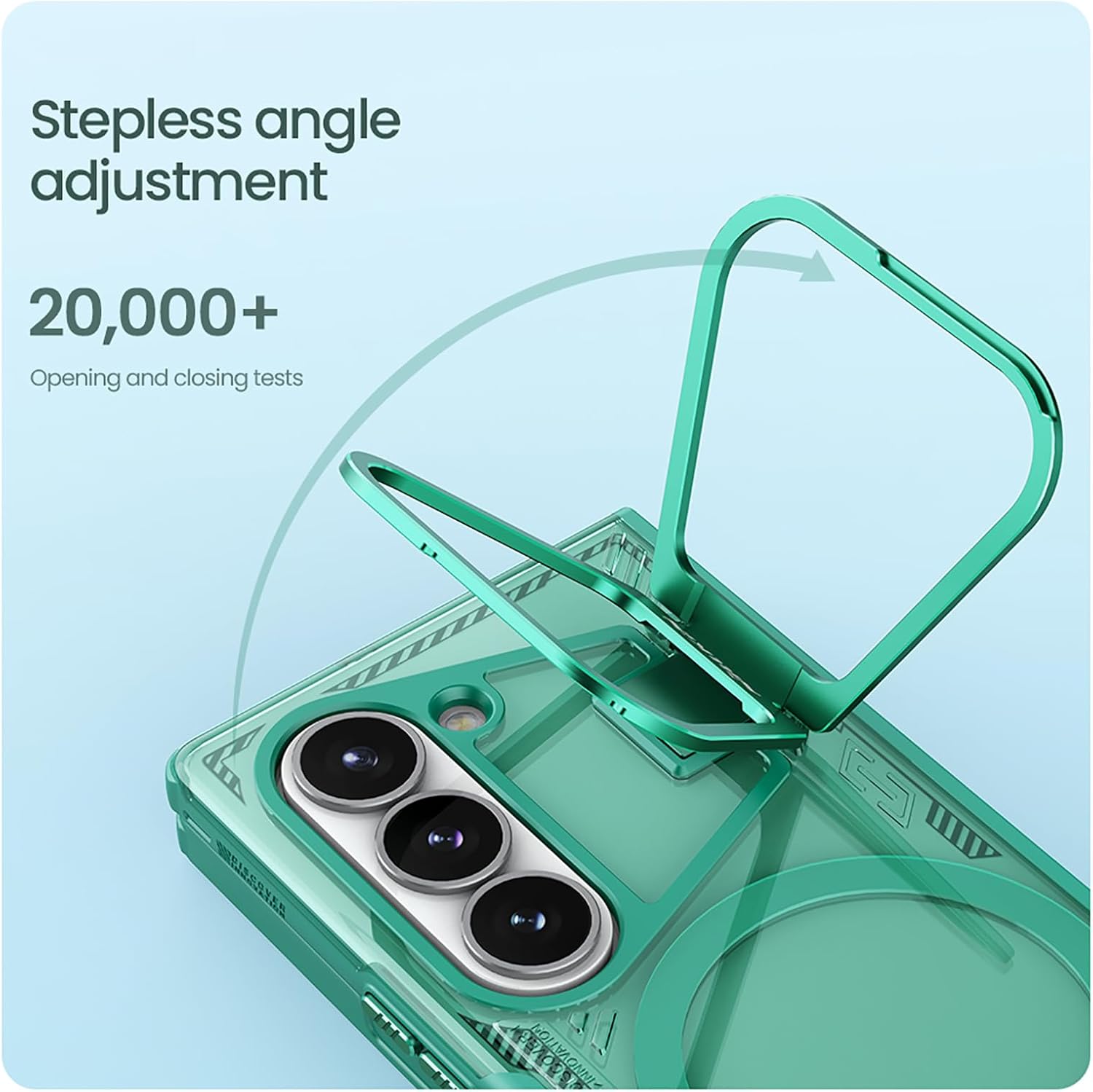 Magnetic Case for Samsung Galaxy Z Fold 6, Slim Transparent Phone Cover with Lens Kickstand Wireless Charging Anti-Fingerprint Case