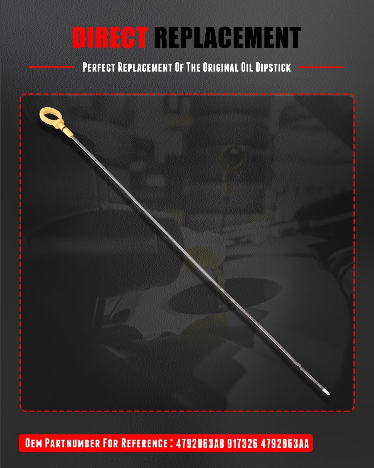 CCIYU Oil Dipstick 24.96" Oil Level Indicator Fit For Chrysler 300 2.7L V6 2005-2010,For Dodge Charger 2.7L V6 2006-2007