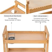 Vista 3 de MEEDEN – Organizador de almacenamiento para carrito de arte, carrito de estudio de 3 niveles con ruedas, carro multifuncional con estanterías sobre