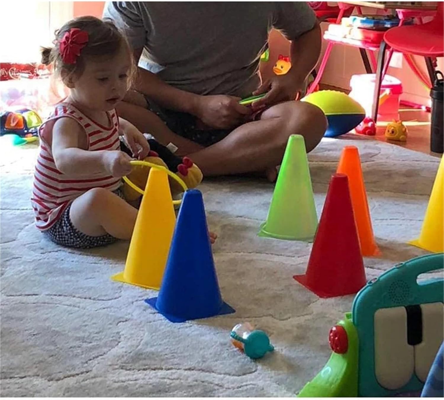 Plastic Cones Plastic Cones Ring Toss Outdoor Games Combo Set For Park Backyard Lawn Playground Sensory Integration Toys For Outdoor Indoor Games