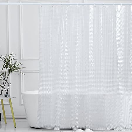 Amazon.com: EVA 3D Crystal Clear Shower Curtain Liner,Thin Lightweight ...