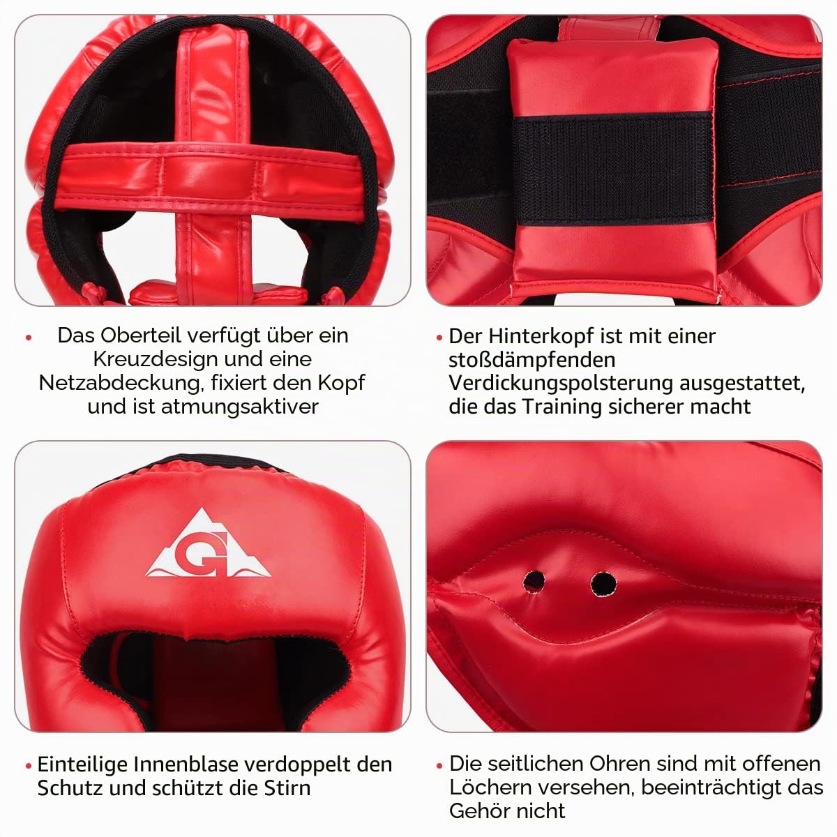 Box-Kopfbedeckung für Kinder und Erwachsene, PU-Leder, MMA Helm für Traning, Kickboxen, MMA Muay Thai, Sparring, Kampfsport, Karate, Taekwondo