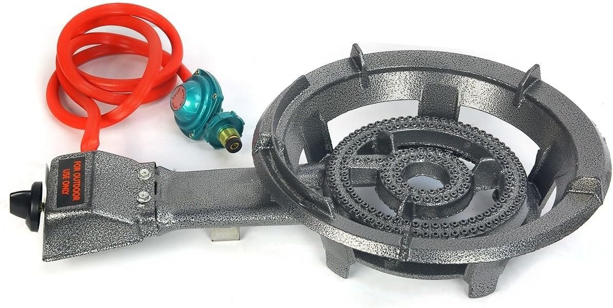 Large Propane Gas Stove Outdoor Camping Cooking Portable BBQ Grill Brass Burner