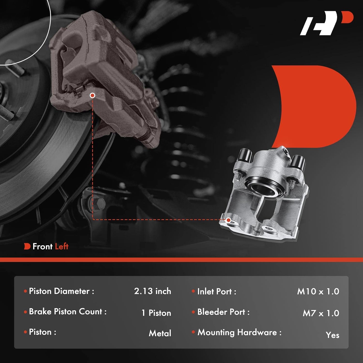 A-Premium Disc Brake Caliper Assembly Without Bracket Compatible with Select BMW Models - 318i, 318is, 318ti, 320i, 323Ci, 323i, 323is, 323ti, 325Ci, 325i, 325is, 325xi, 328Ci, Z3, Z4 - Front Driver