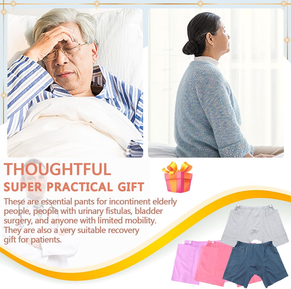 Fistula Pants,Urinary Drainage Pants Catheter Pants,Incontinence Care TrousersOstomy Drainage Bag Care Pants,Urine Bag Pants for Biliary Catheters,Suprapubic,Nephrostomy(Man,Gray,2XL) - Image 5