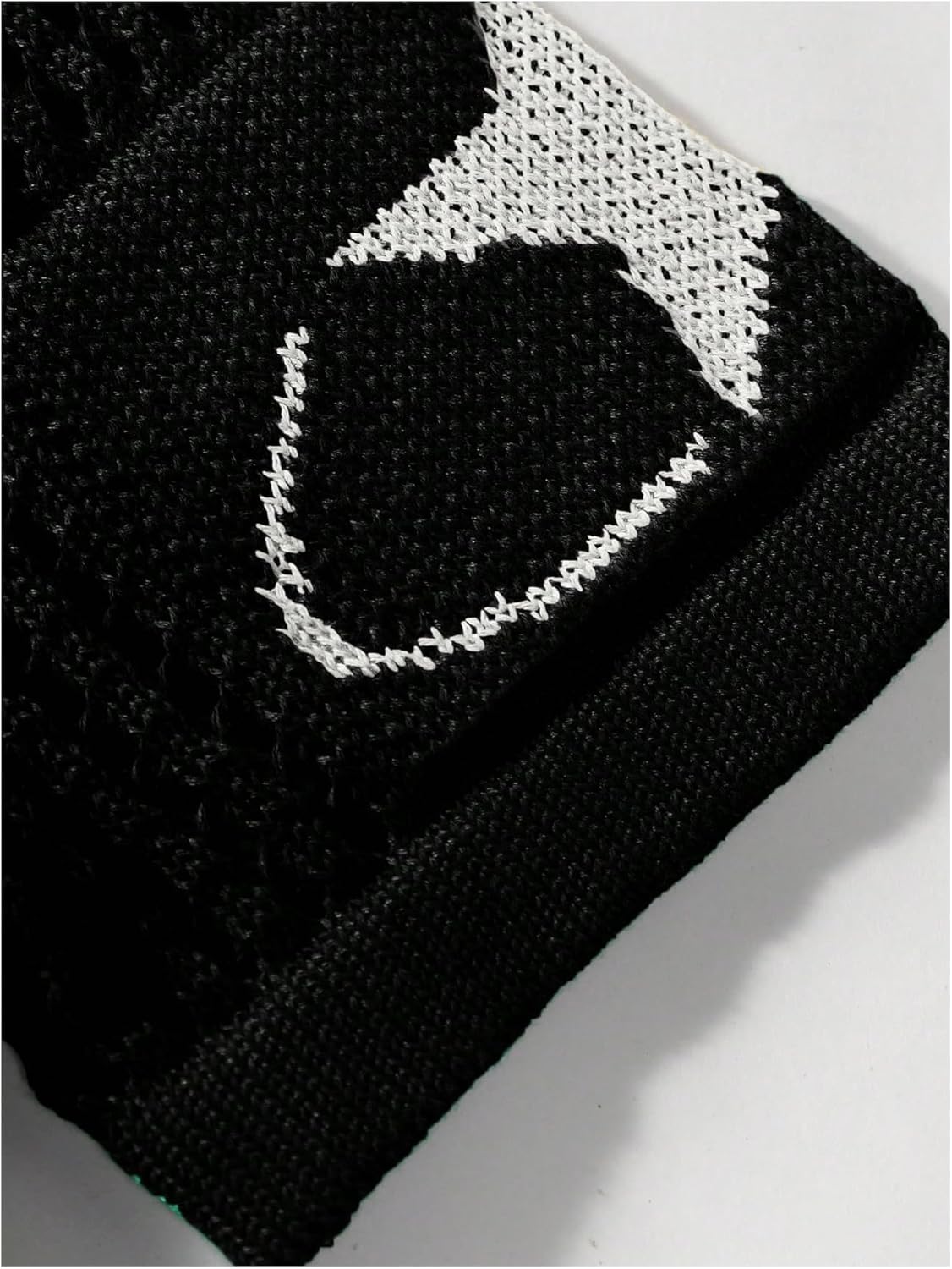 Verdusa Men's Jersey Shirt Crochet Sweater Short Sleeve Graphic Print Hollow Out Lightweight Pullover Knit Tops Print Black Small - Image 4