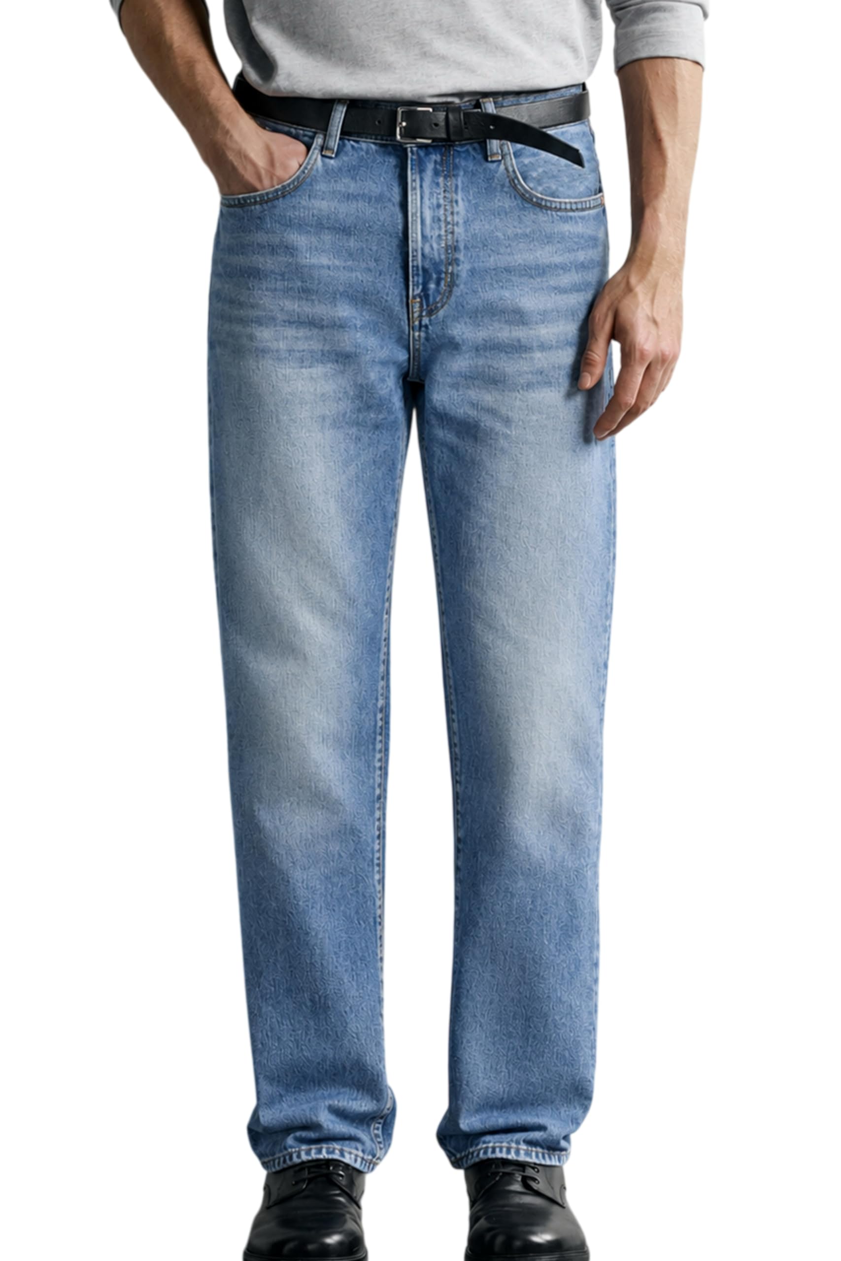 MZNBURAM Men's Stretch Regular Fit Straight-Leg Jeans - Cotton Fashion Comfort Flex Waist Denim Pants