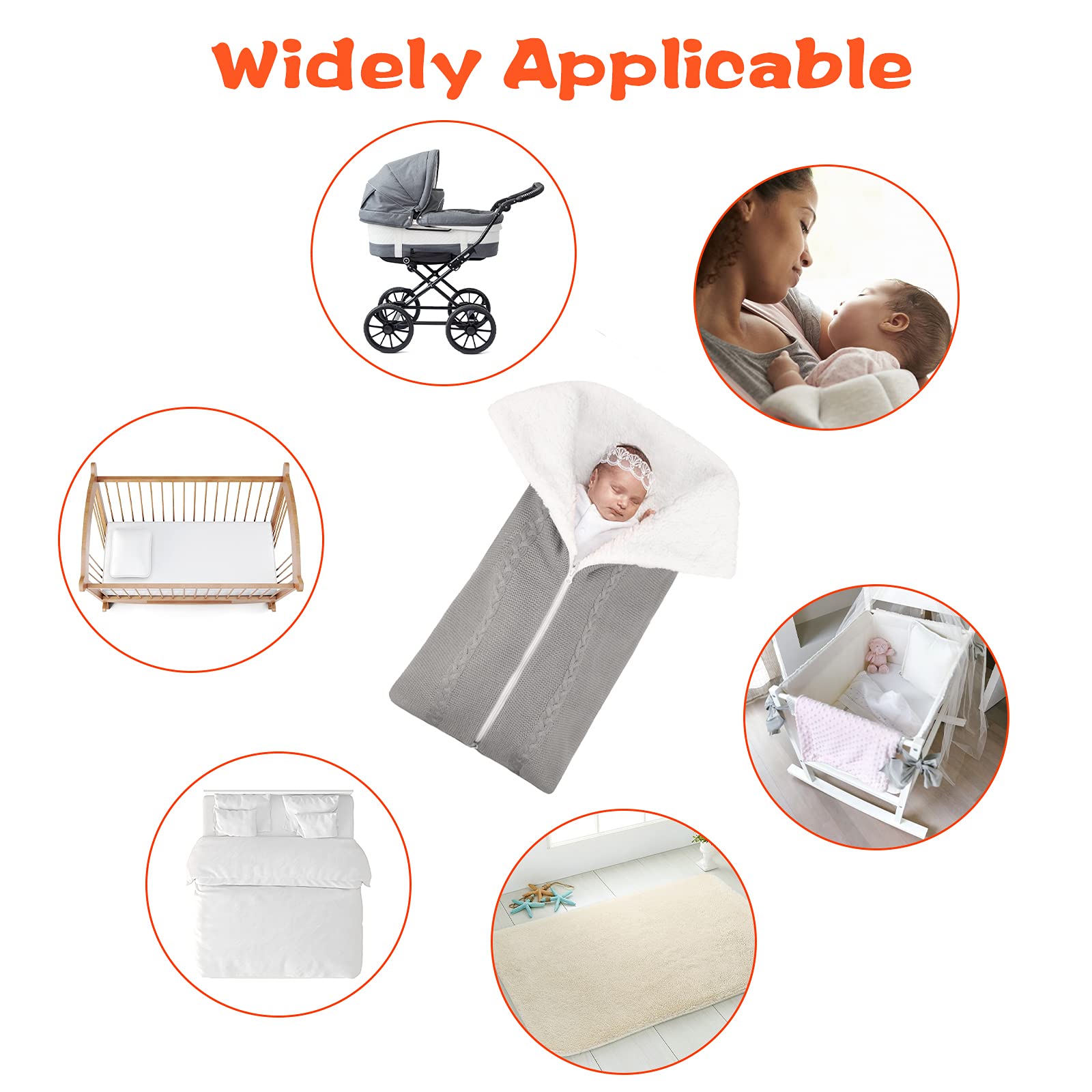 Baby Swaddle Blanket Wrap With Feet – Thick Fleece Sleeping Bag For Newborns 0-12 Months - View #4