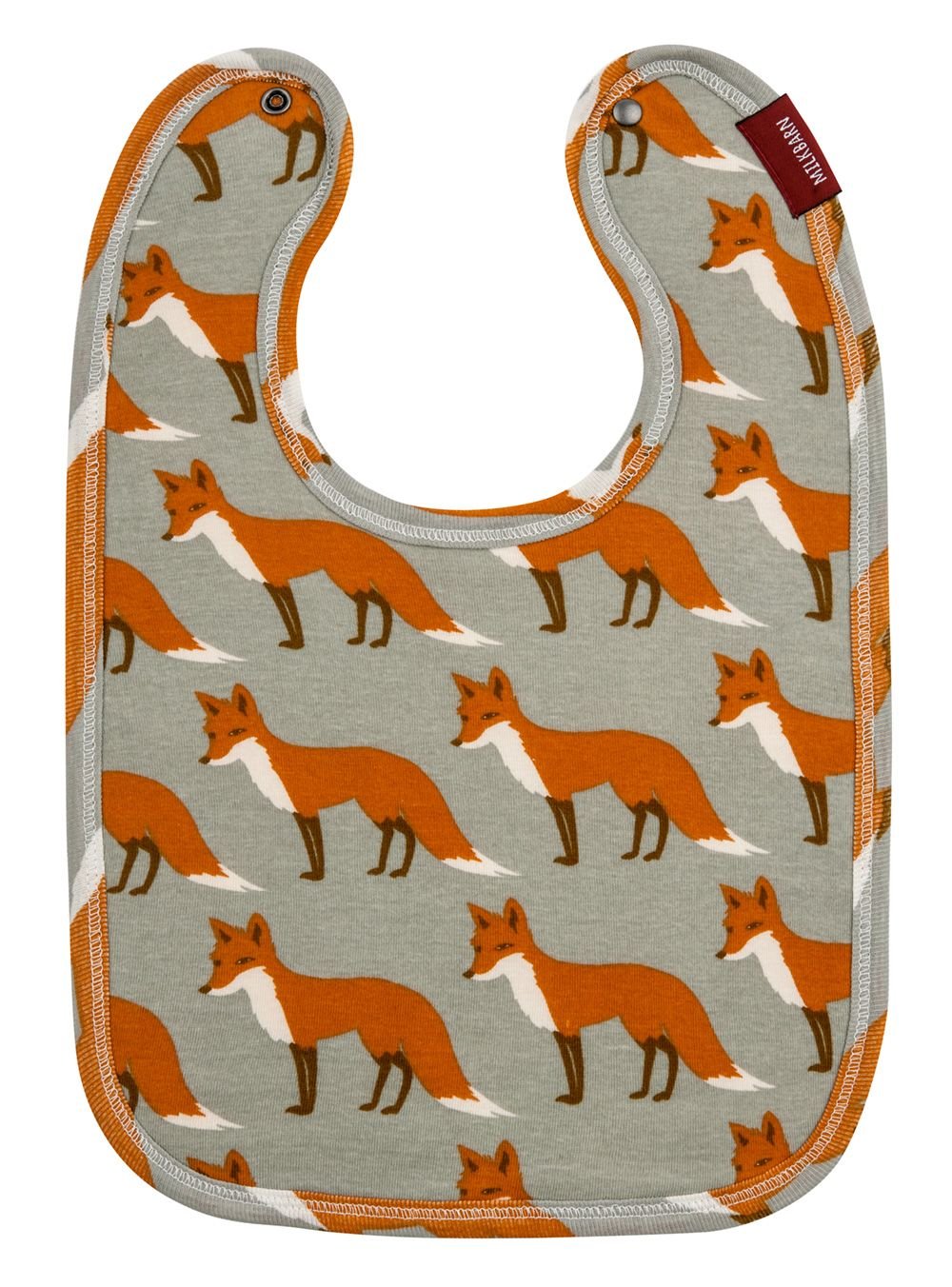 Milkbarn Organic Traditional Baby Bib (Orange Fox)