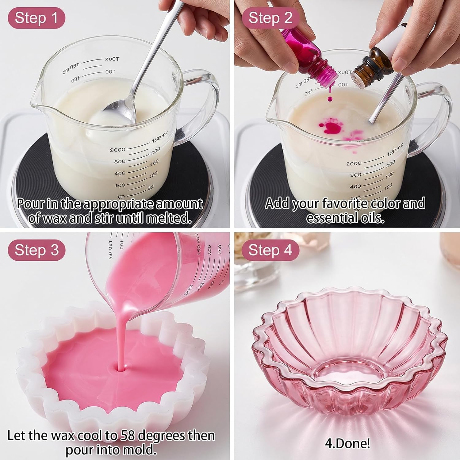 1 Pc Bowl Resin Molds Silicone, Flower Shaped Epoxy Casting Molds for DIY Jewelry Trinket Box Candle Holder Soap Dish Home Decor Handmade Gifts 5.31 inch
