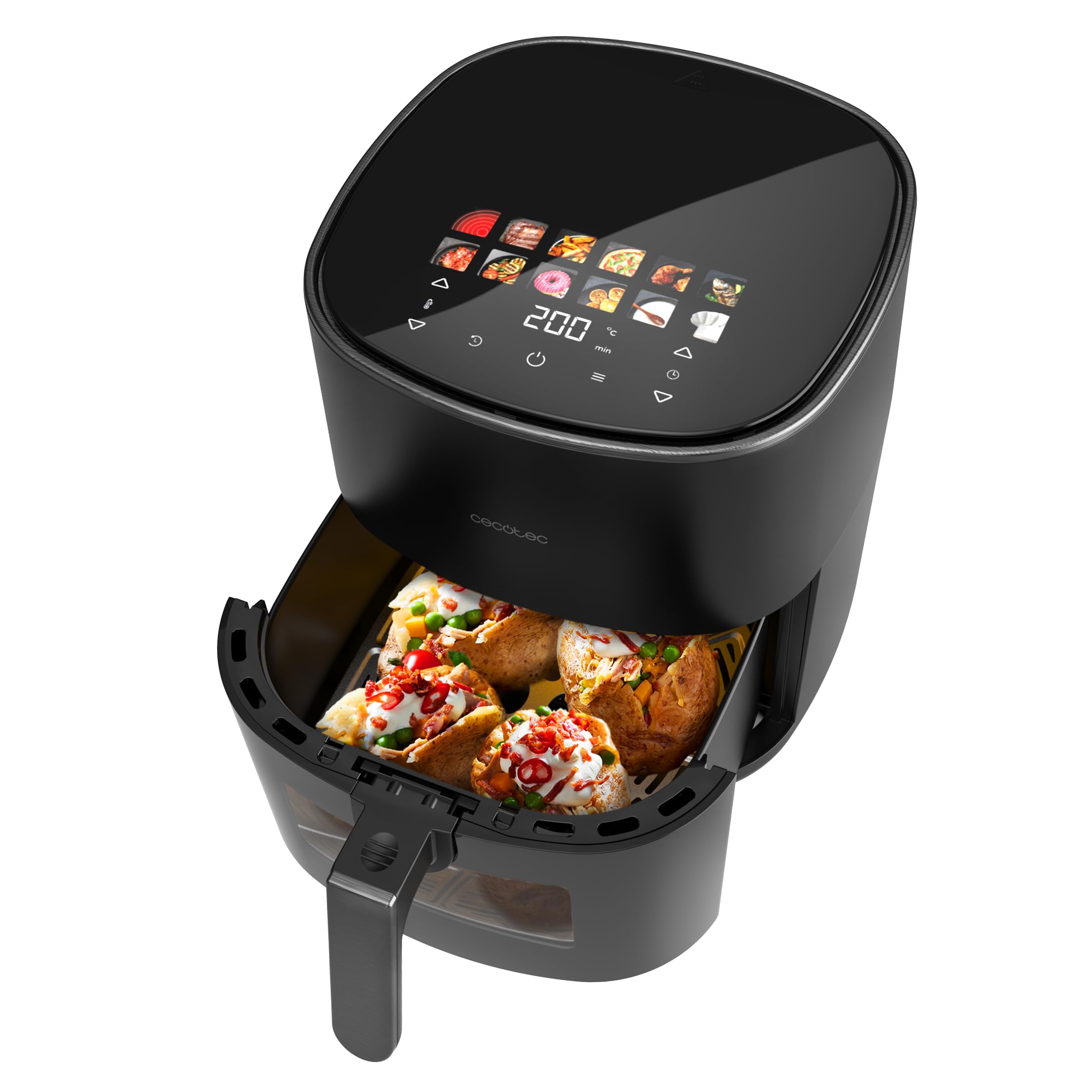 Cecotec Freidora de Aire sin Aceite 6,5L con Doble Resistencia Cecofry&Grill Duoheat 6500 Plus. 2200W, Air Fryer, Grill y Plancha, Pizzas, Ventana Visualización, 12 Menús, Temperatura 40-200°C — view 2