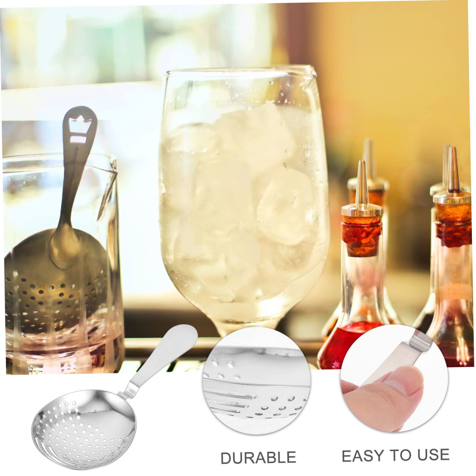 Alipis 3piezas Colador De Cócteles De Inoxidable Filtro Para Colador Reutilizable Para Bebidas Bar y