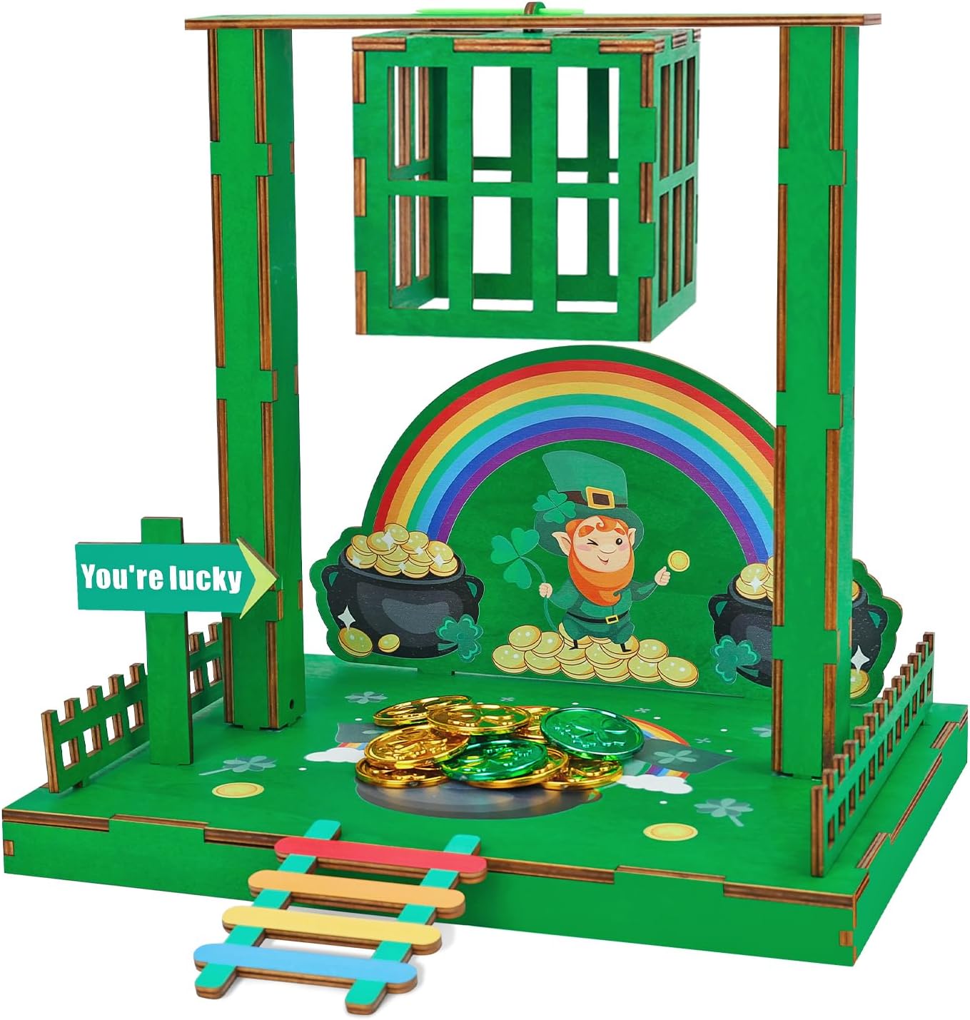 Phoncoo St Patrick's Day Leprechaun Trap Kit, St Patrick's Day DIY Toys Gift for Kids, Leprechaun Trap Crafts Kit to Catch A Leprechaun, St Patrick's Day Party Supplies Decorations
