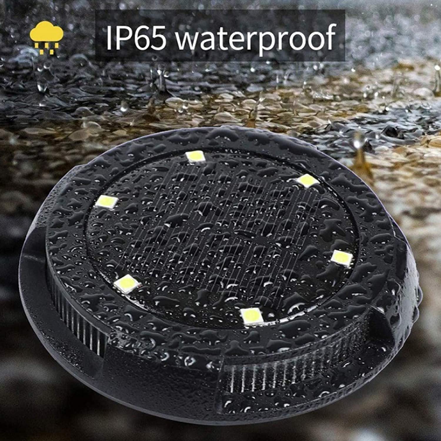 Solar Ground Lights, 4 Szt. Zewnętrzny Dysk Zasilane Energią Słoneczną Światła 10 LED IP65 Wodoodporne Lampy Ogrodowe Ze Światłami Bocznymi Na Patio Na Podwórku
