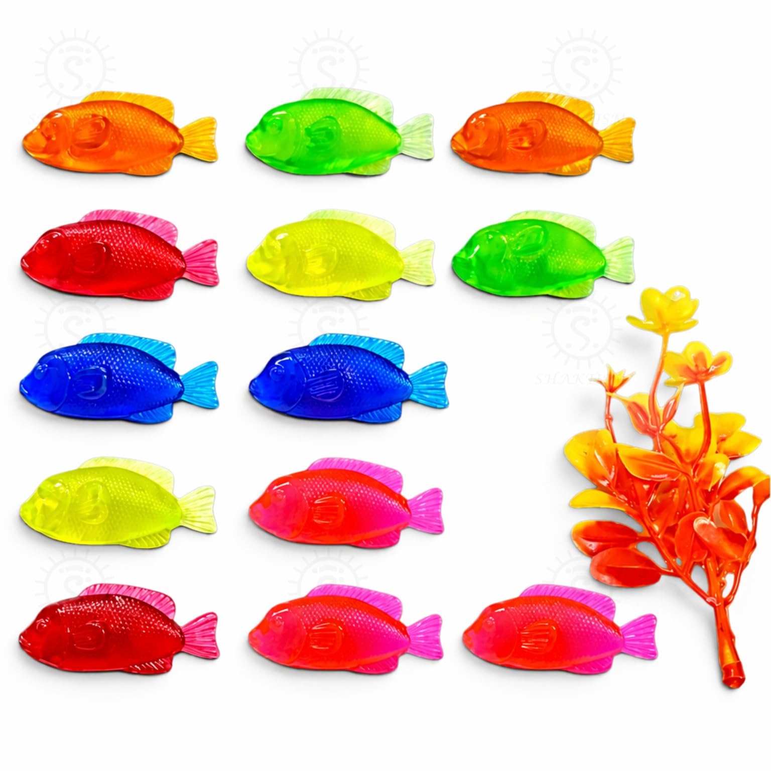SHAKTISM Little Cute Fish Toys for Kids (Pack of 12) | Colorful Aquatic Sea Animal Figures | Mini Marine Fish Playing Set | Ocean Sensory Toys | Educational Pretend Play Gift for Boys & Girls-image-20