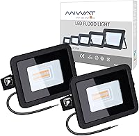 Vista 9 de MIHEAL Paquete de 2 luces LED de 110 V de 50 W, blanco cálido 3000 K, IP67 impermeable, luces de seguridad superbrillantes, reflector al aire libre