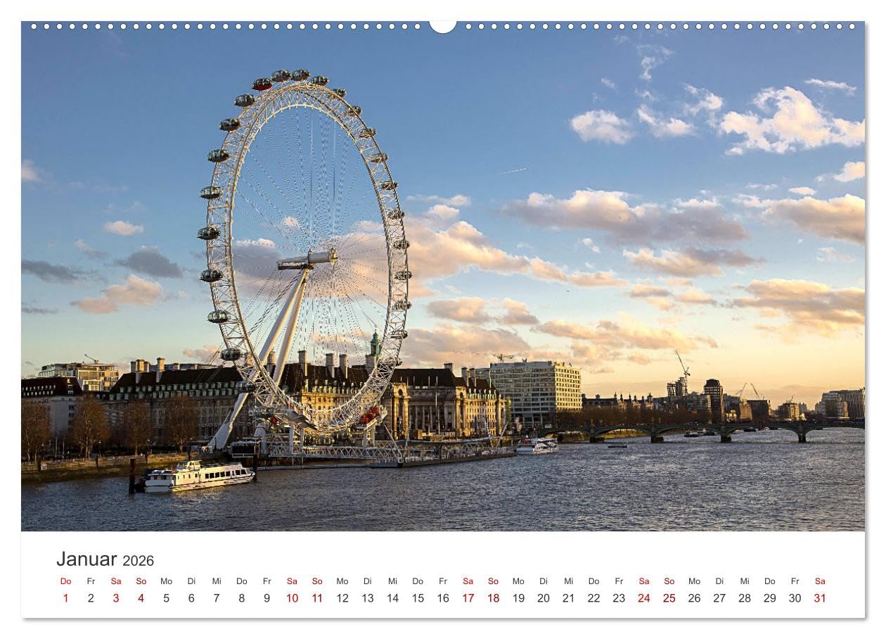 London - In der Stadt der Superlative. (Wandkalender 2026 DIN A2 quer), CALVENDO Monatskalender: Doppeldeckerbusse, Telefonzellen und eine königliche Familie. (CALVENDO Orte)