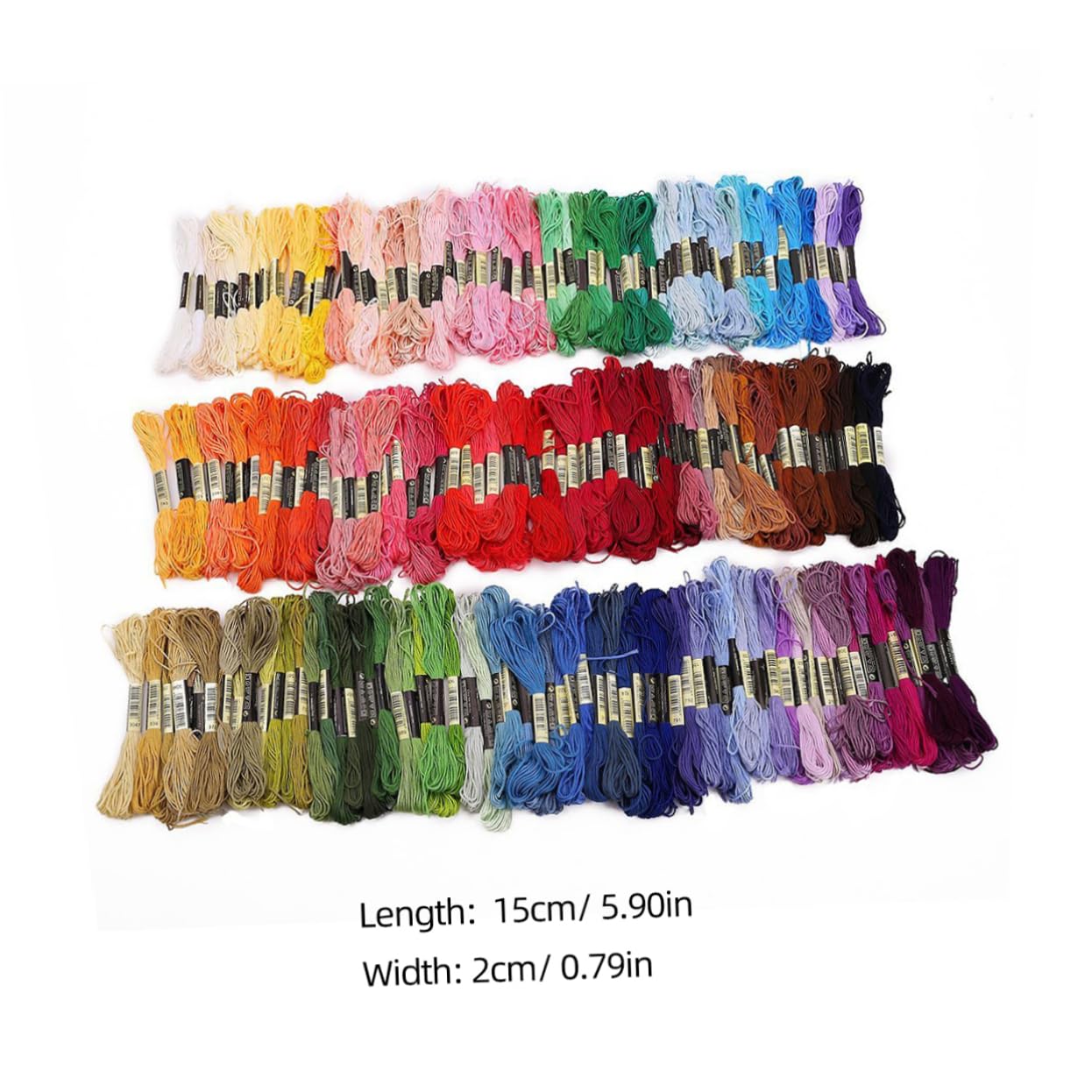 Hilo de Bordar de Algodón Multicolor, 200 Madejas, 8 M