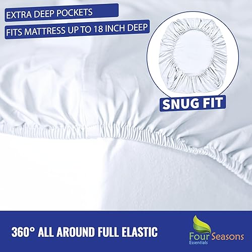 Miniatura 7 de Protector de colchón impermeable con parte superior dividida (60 pulgadas de ancho x 80 pulgadas de largo), para cama ajustable con flexible