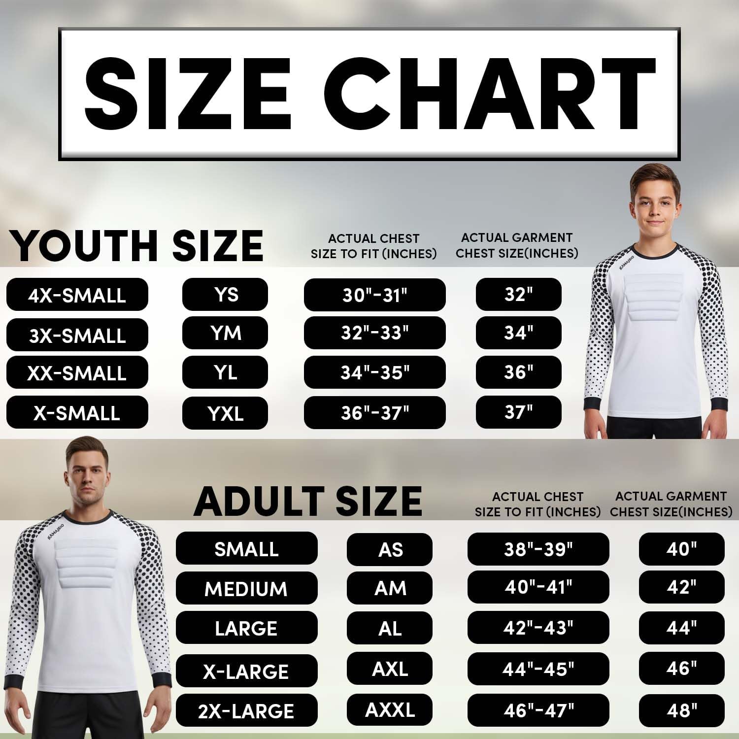 Soccer Goalie Jersey Youth - Elbow & Chest Padded Youth Soccer Goalie Jersey - Adult Football Goalkeeper Shirt - Image 2