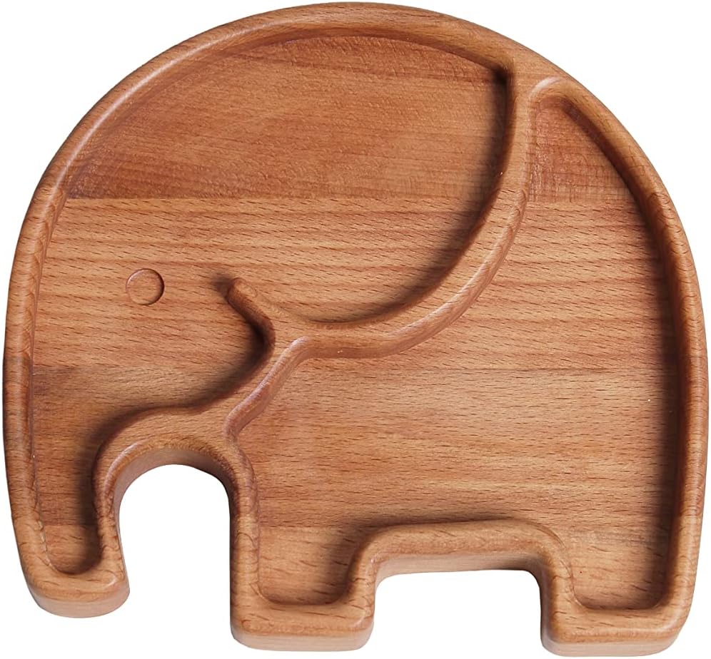 WOODIE POPPINS Elephant All Natural Beech Wooden Plates