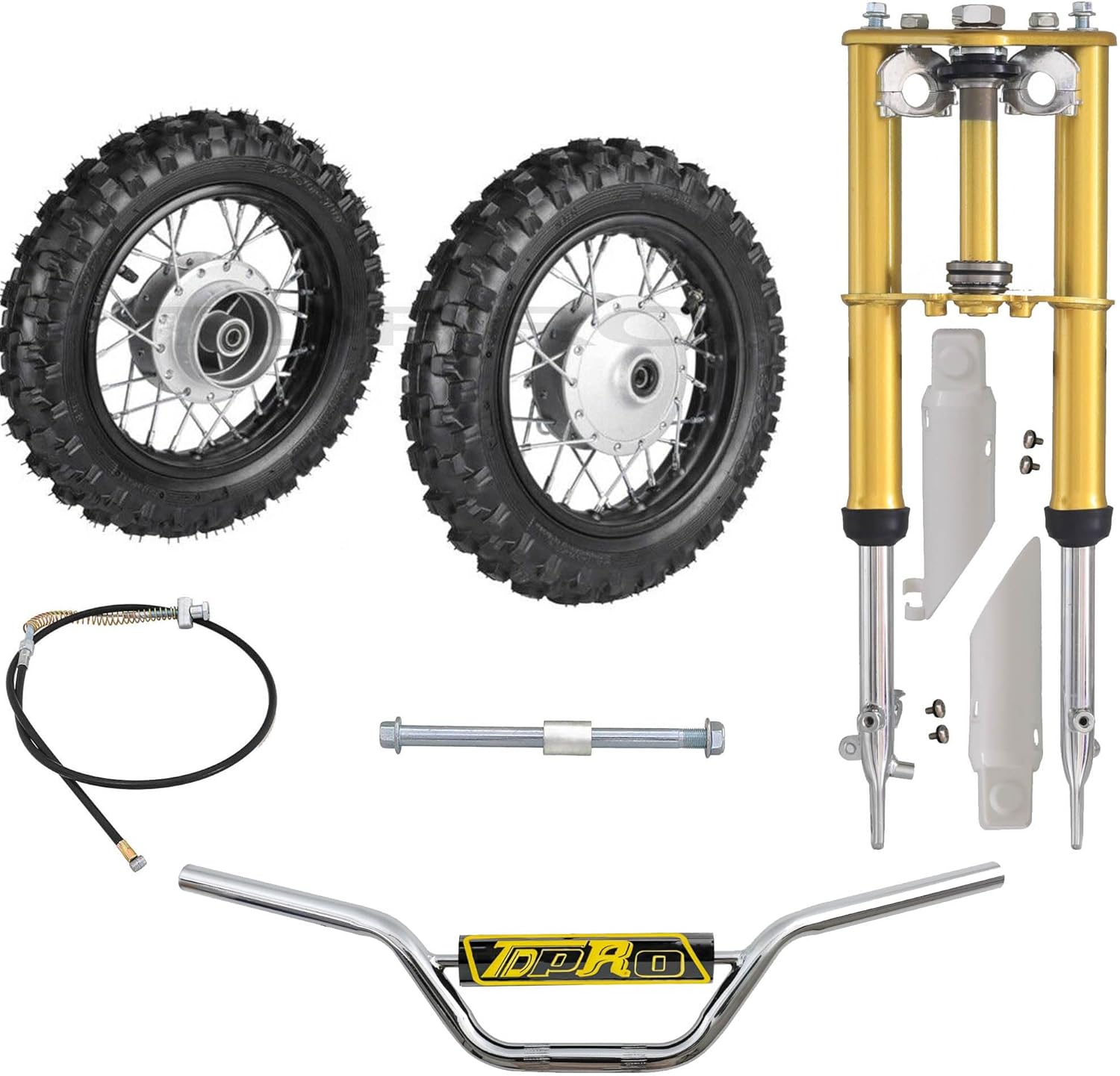 10" Front & Rear Wheels 2.5010 Tire Rim + Front Forks