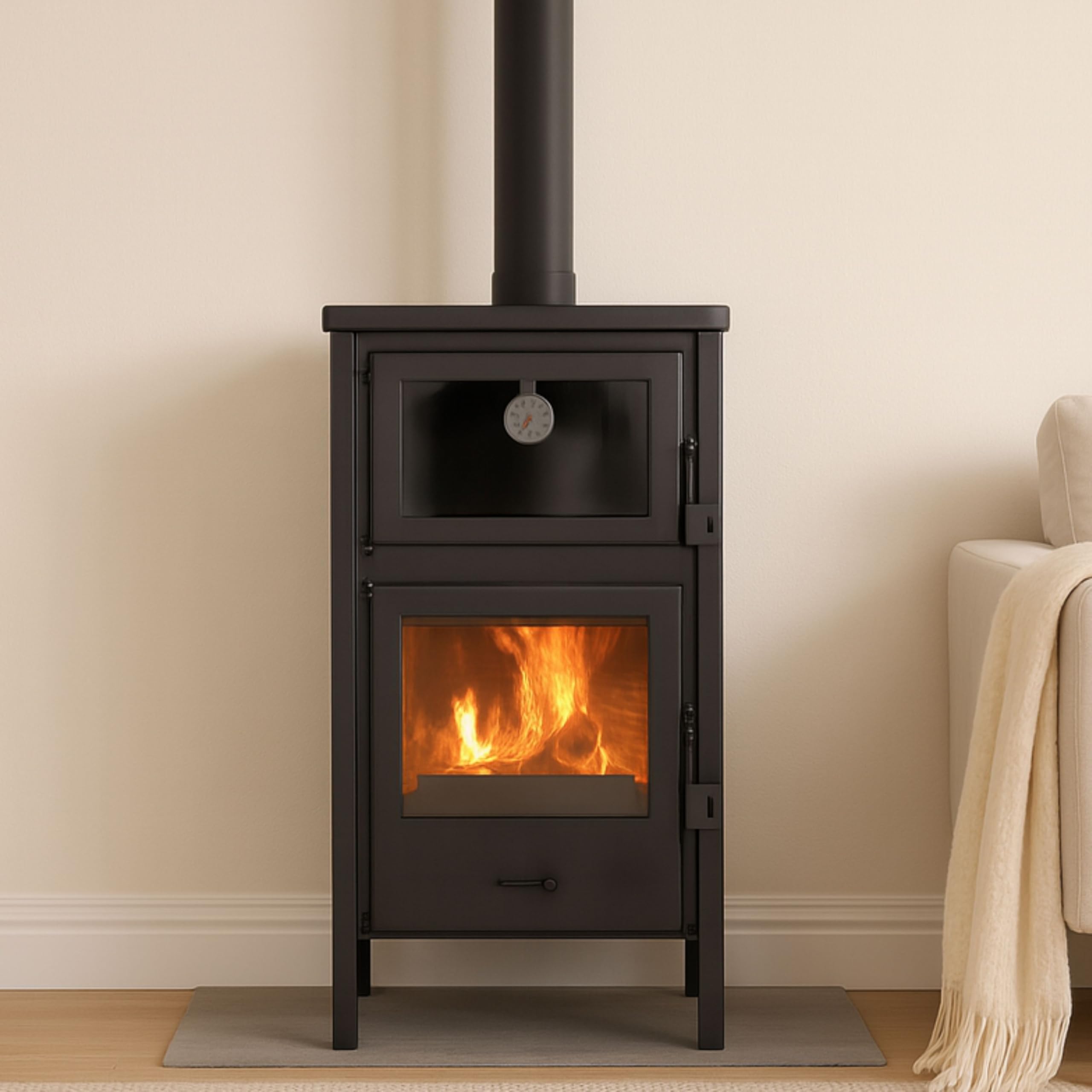 Poêle à Bois EIDER BIOMASA Quartz 12,4 kW 89 x 47 x 52 cm Fonte Classe A