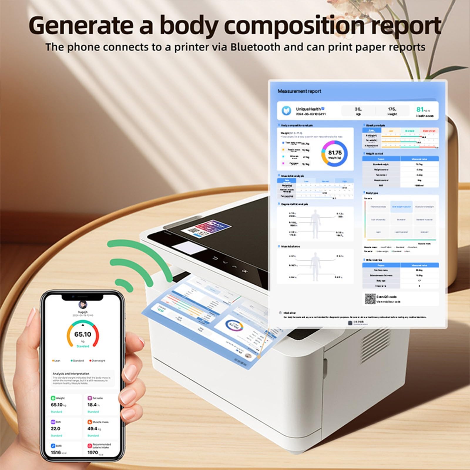 Bilancia Impedenziometrica Corpo Con 8 Elettrodi, Analisi 56 Metriche Di Salute, Monitor Composizione Corporea, Display LED, Multiutente Famiglia