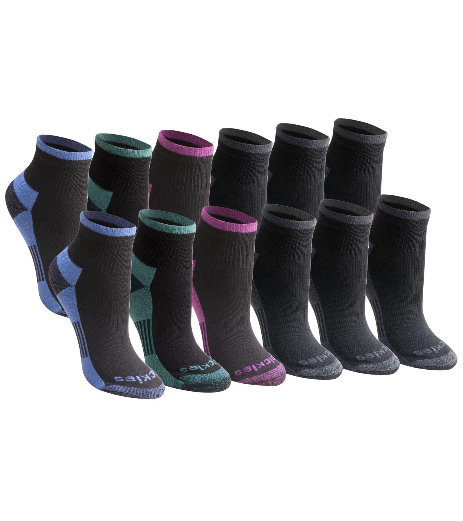 Dickies womens Dri-tech Moisture Wicking Quarter Socks, Available in M-l (6, 12 Pairs) Casual Sock