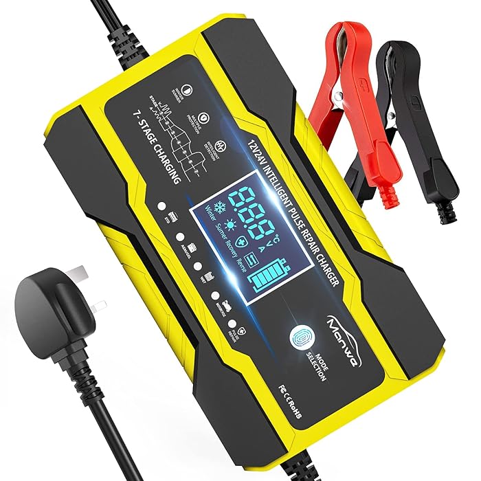 Buy Manwe Car Battery Charger, 12V/24V 10Amp Automatic Battery Charger