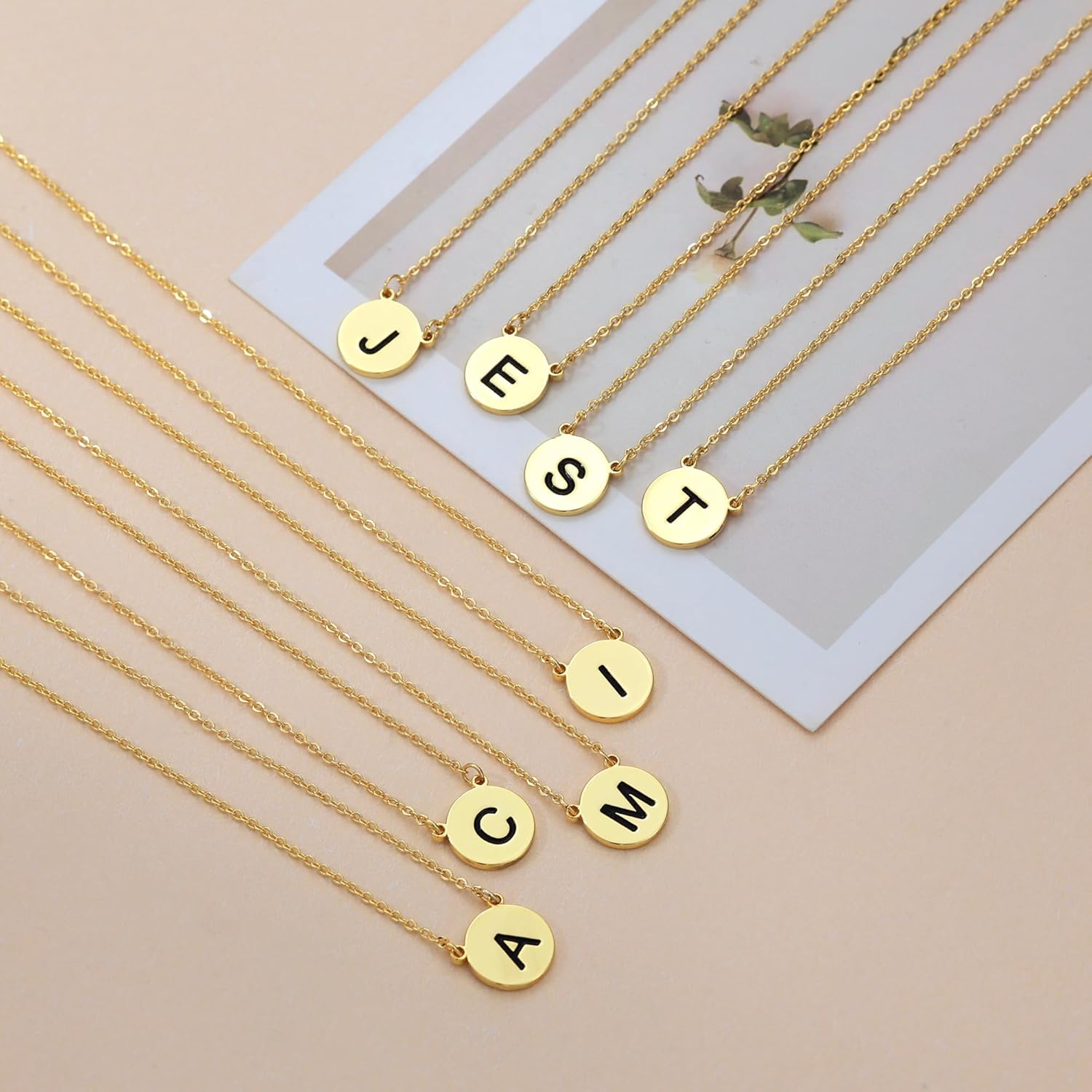 Initial Necklaces for Women,Dainty 14k Gold Plated A-Z Layered Letter Pendant Necklace Simple Name Charm Choker Stack Satellite Chain Trendy Tiny Valentine's Day Birthday Gifts Jewelry Sets - Image 6