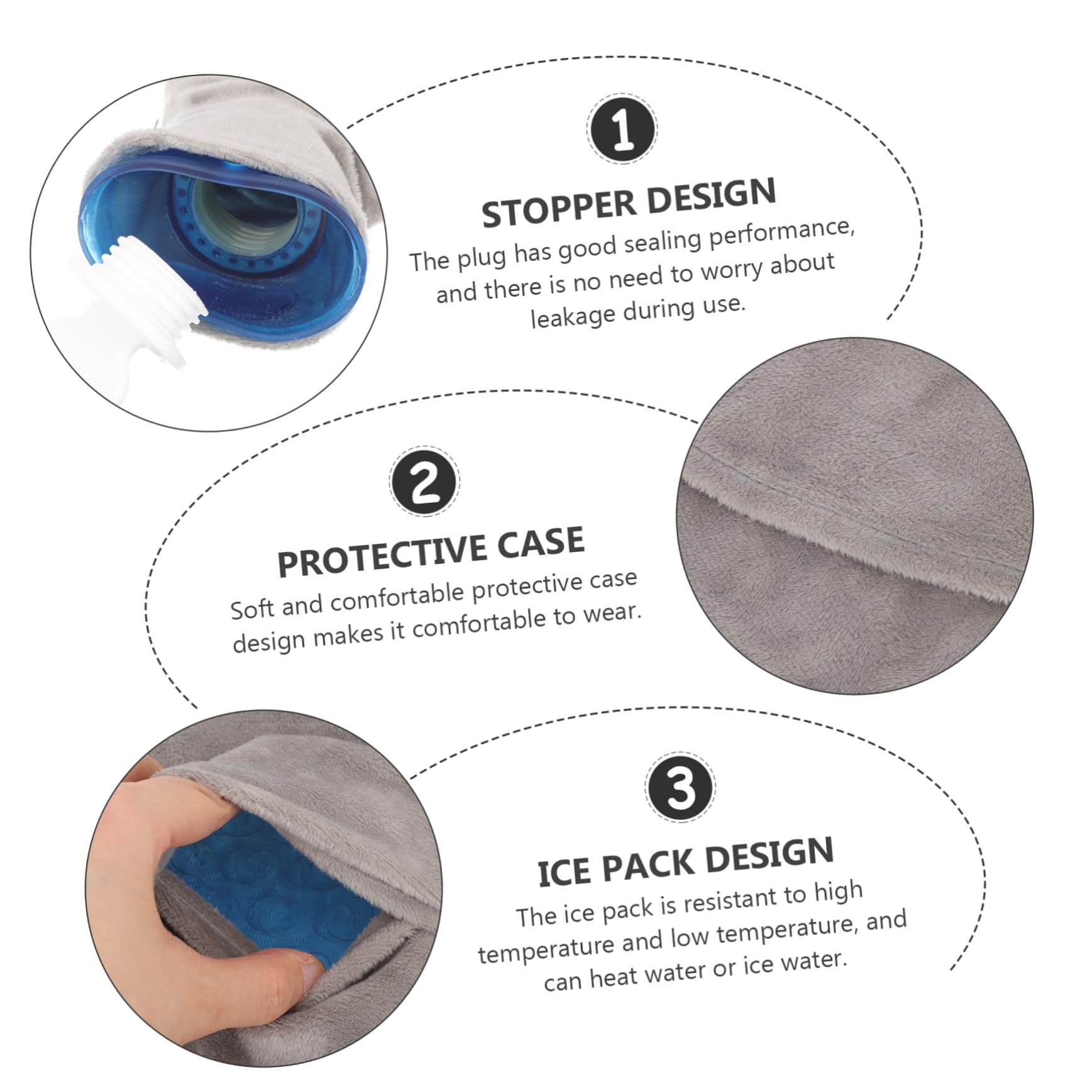 GALPADA Borsa Ghiaccio a U in Pvc Blu per Terapia Caldo e Freddo, Riutilizzabile per Collo e Spalle, Facile da Riempire per Sollievo da Dolori a Casa