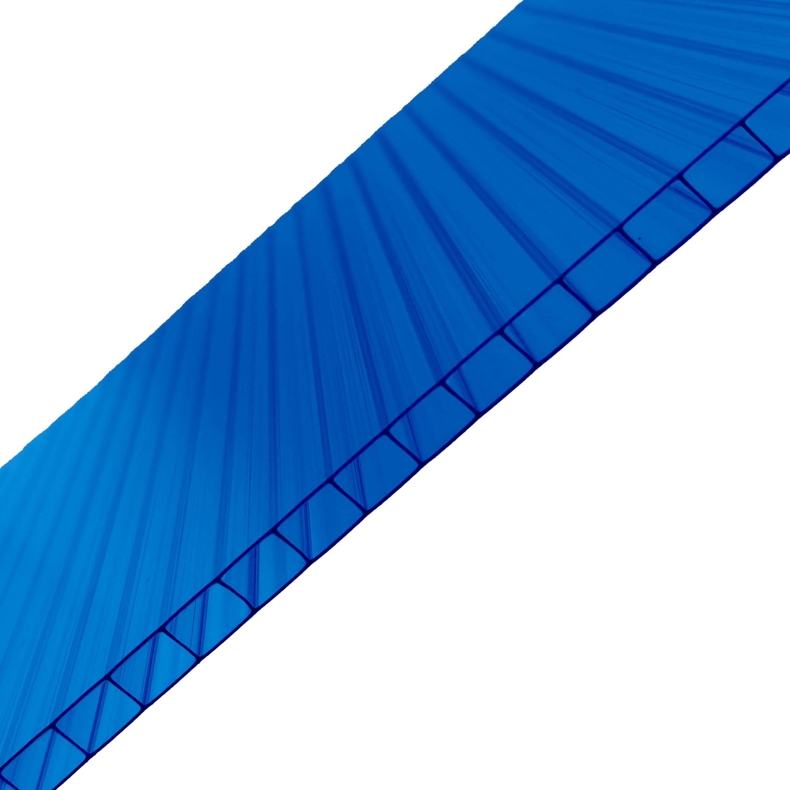 Britshield Blue 4mm Multiwall Polycarbonate Roofing Panel, UV-Protected Hollow Sheet 600x4000mm (Custom Cut to Size Available)