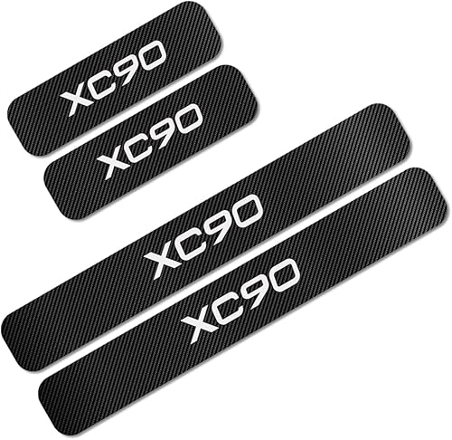 4 piezas de calcomanías de fibra de carbono para Vo-lvo XC60 XC40 XC90 AWD C70 V70, antiarañazos, autoadhesivas, para umbral de puerta de automóvil,