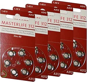 MASTERLIFE HÖRGERÄTE BATTERIEN Typ 312 PR41 braun A312 Batterie: Amazon ...