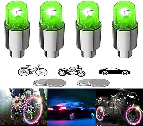 YUERR - Luces LED de rueda de bicicleta 48, tapas de vástagos de válvula de neumático para bicicleta, motocicleta, impermeables, luces de radio,
