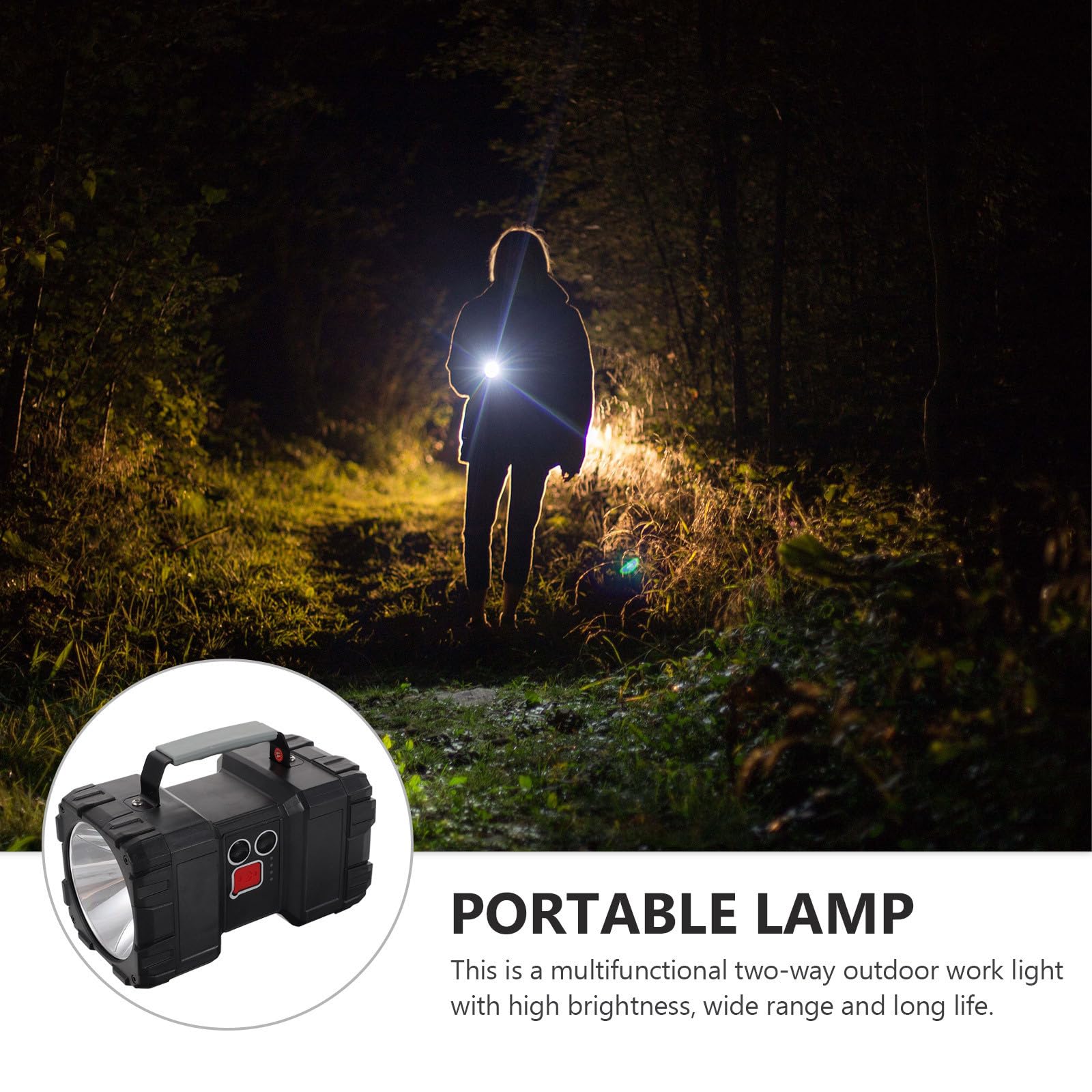 Torcia Ricaricabile Potente 50w L2+45smd Nero per Esterni | Ipx4, Formato Compatto Portatile, Spotlight 3 Livelli e Floodlight 4 Livelli