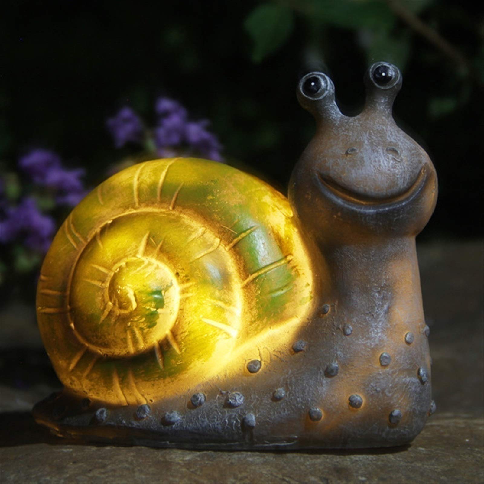 CRMY Statua da Giardino ad energia Solare, Statuetta in Resina con luci solari Statuette di Illuminazione da Giardino Cottage per la casa o Il Cortile (Color : Snail