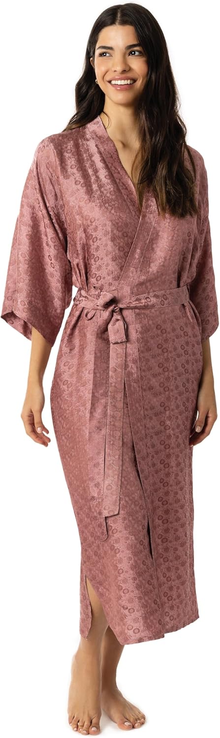 Tara Sartoria Luxury Artisan Silk Kimono Robe for Women, Jacquard, Washable, XS–4XL, Oprah Daily 2025