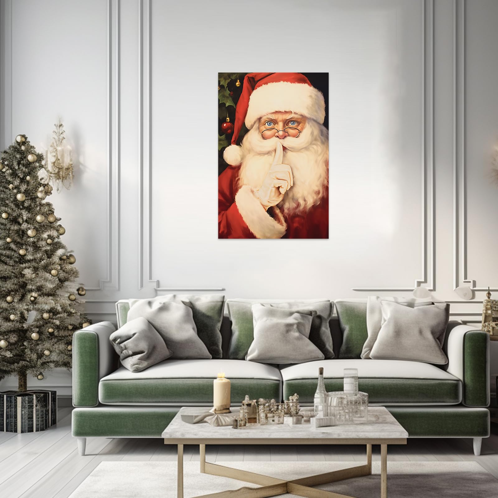 Amazon.co.jp: ZXHYWYM キャンバス サンタクロース クリスマス