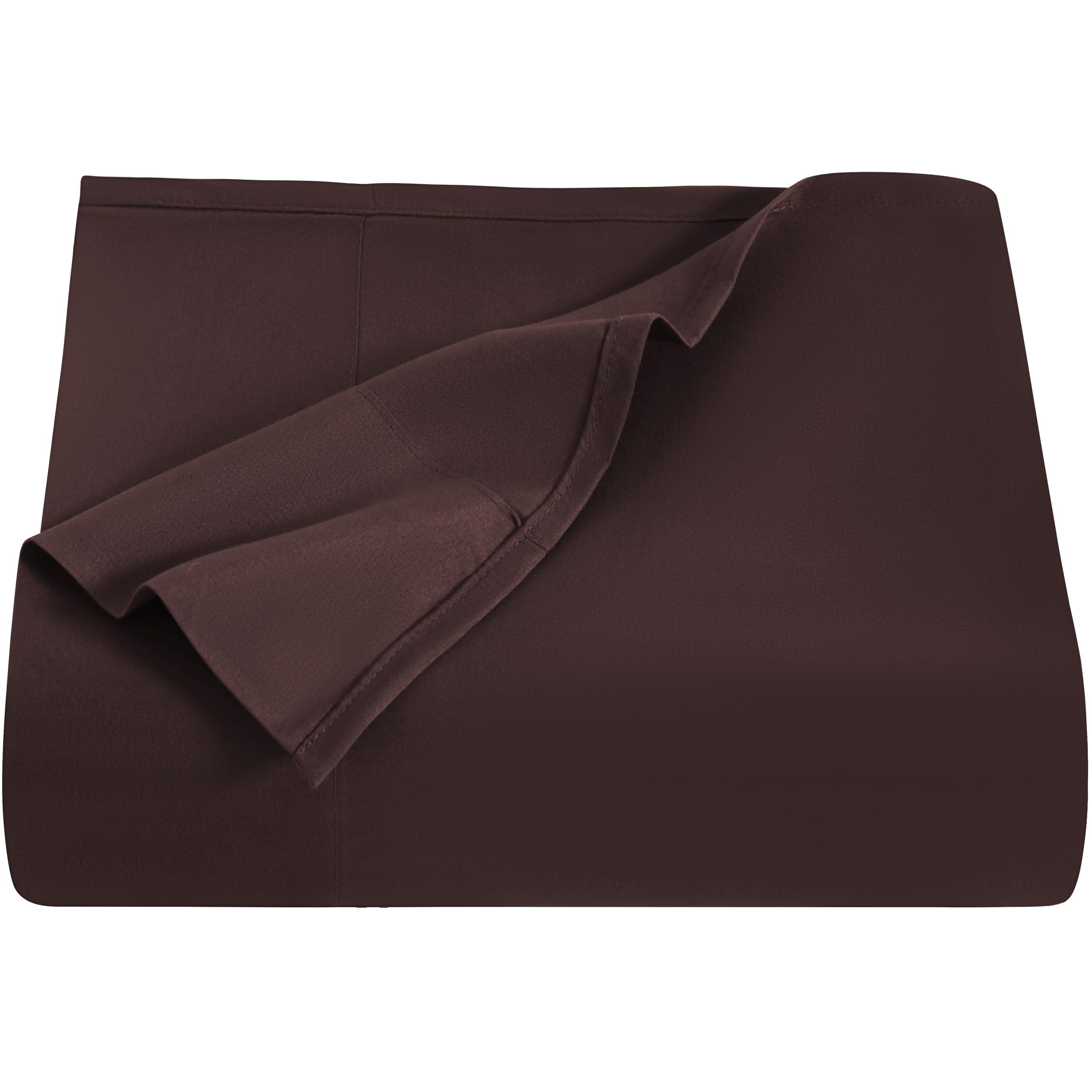 NTBAY Queen Microfiber Flat Sheet, 90 x 102, Dark Brown