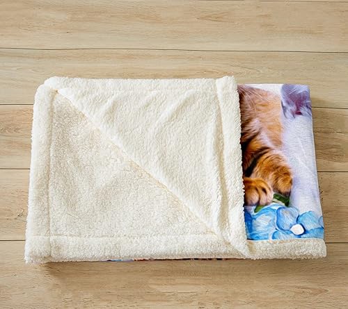 Miniatura 4 de Manta de felpa para niños, con diseño de gatos y mascotas, de dibujos animados, para niños y niñas, con bonito estampado de gatitos, manta de sherpa