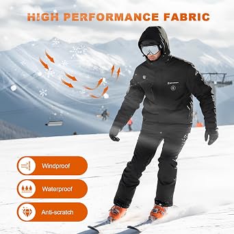 7.4V Heated Jackets for Men with Fleece Lining