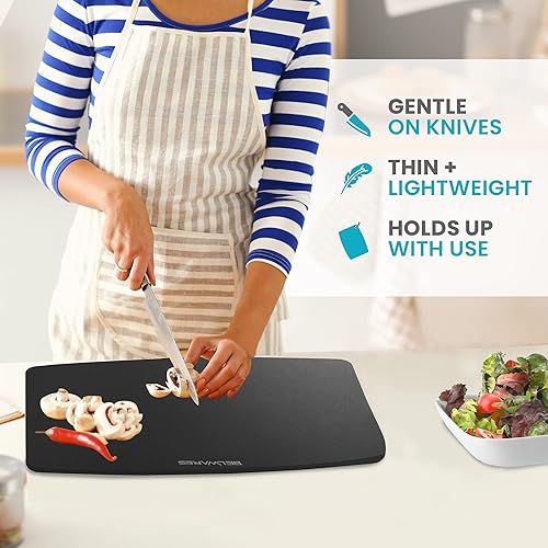 Miniatura 5 de Tabla de cortar apta para lavavajillas para cocina, tabla de cortar grande de madera compuesta, delgada y ligera, resistente al calor, sin BPA,