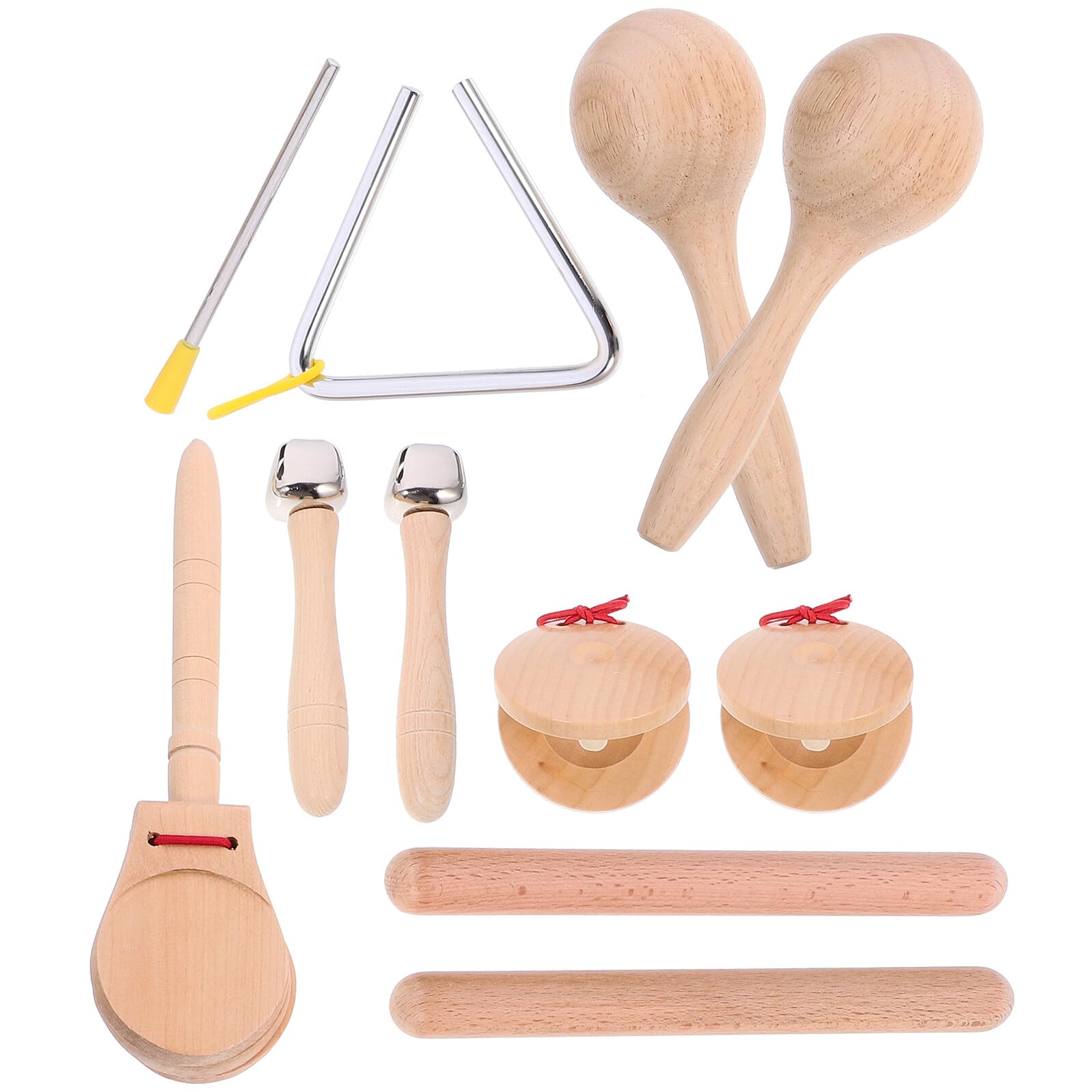 Gatuida Strumenti Musicali Percussione in Legno per Bacchette e Triangolo Giocattoli Educativi Montessori per Ragazzi e Ragazze Sicuri e Resistenti per Sviluppo Musicale e Coordinazione