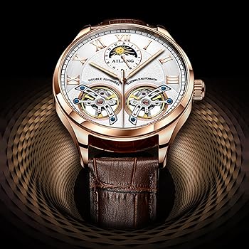 BINGER 腕時計 ムーンフェイズ B-8606M-1 ダブルテンプ 自動巻き