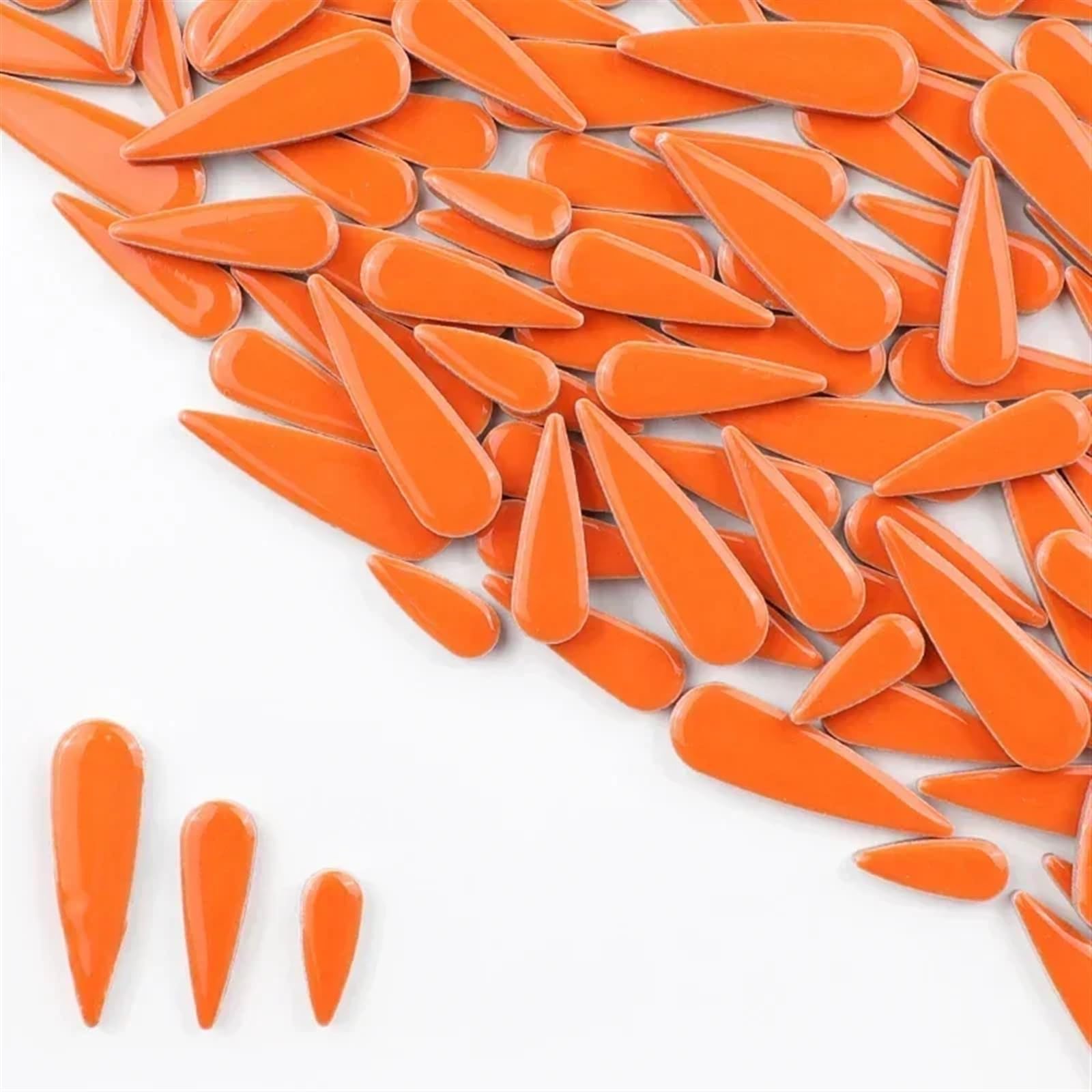 Mtadsbkfp Orange Mixed Colour Stained Glass Mosaic Tiles, Ceramic Porcelain Mosaic Tiles Raindrops Shape Multicolor 100G 3.5Oz Diy(Orange)