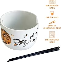 Vista 2 de Katalyst Licencias y promociones Star Wars Ramen Bowl y palillos Space Chase Millenium Falcon Tie Fighter X-Wing