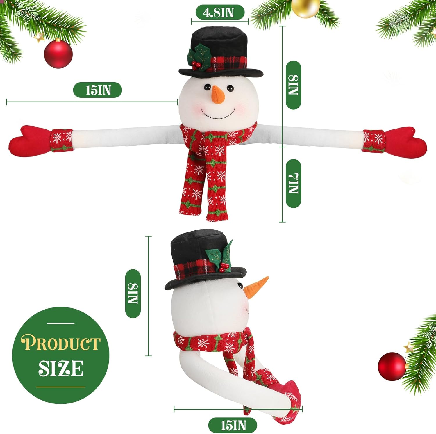 Christmas Snowman Tree Topper Projector - Lighted Snowman Hat with Rotating LED Snowflake Projection, Unique Holiday Tree Decoration for Christmas Party, Home Festive Décor